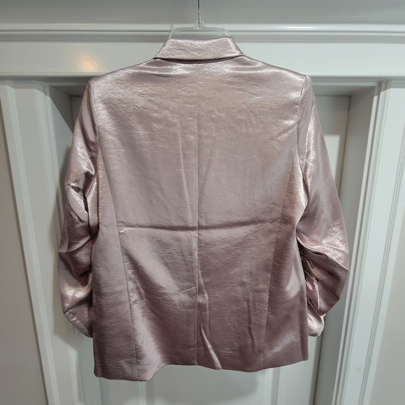 NWT Generation Love Luxe Satin "Fabien Blazer" in Metallic Mauve Size: s/m/l - Picture 4 of 8